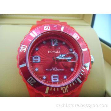 Watch red,mens wrist silicone watches,3ATM